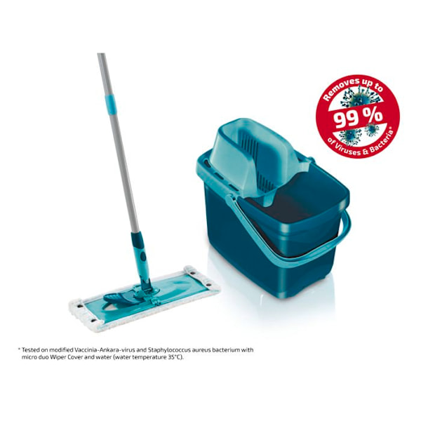 Leifheit Combi XL 55360 lattianpuhdistussarja, moppi ämpärillä ja 12 L vesisäiliöllä sekä mikro duo -huppu, lattiamoppi 42 cm