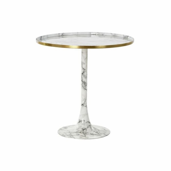 gyldent aluminium hvidt marmor sidebord (51 x 51 x 51 cm)