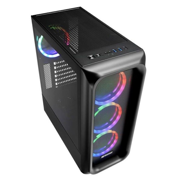 Spil PC-enge - Sharkoon - TK5M RGB - Sort - RGB-belysning - Tempereret glaspaneler