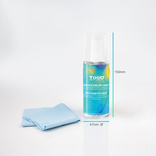 Tooq - TQSC0016 - Spray Screen Cleaning Kit med mikrofiberklud