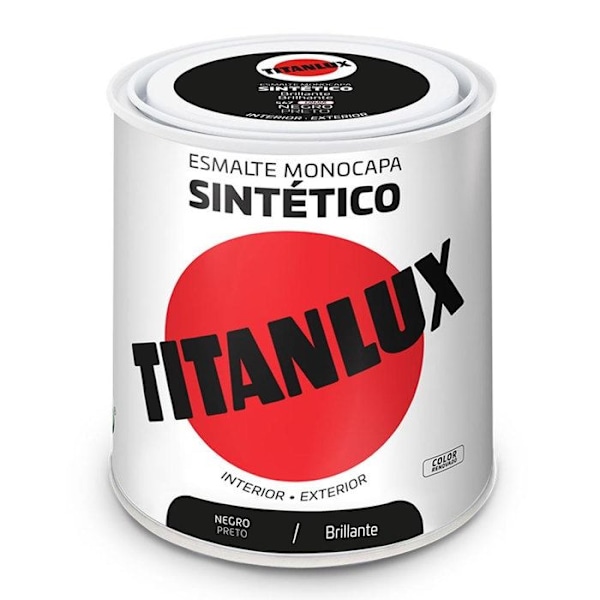 Syntetisk lack - Titanlux - Monokap svart - 250ml - Blank - Snabbtorkande