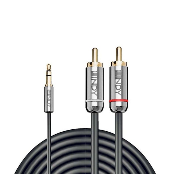 Lydkabel Jack 3,5 mm til RCA - LINDY - Cromo Line - 24 karat forgyldte stik - PVC-beskyttelse og stik
