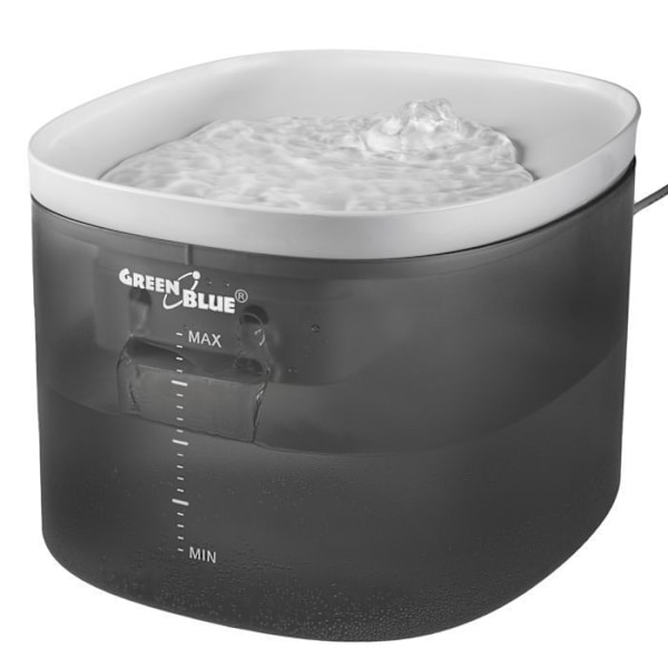 Vandautomater / drikkeskål til dyr, GreenBlue, GB392, 3L, USB 5V1A grå vit