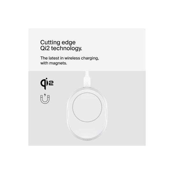 Trådløs oplader - Belkin - BoostCharge Pro - Magnetisk - Konvertibel - Qi2 Vit