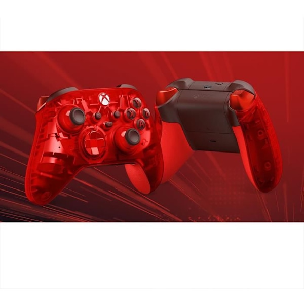 Trådløs Xbox-controller - Pulse Cipher - Special Edition genomskinlig röd