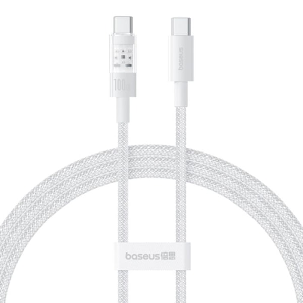 USB-C - USB-C - Supernopea lataus 100W, 2m - Baseus Gem (P1037373000211-01) - Kuuvalkoinen