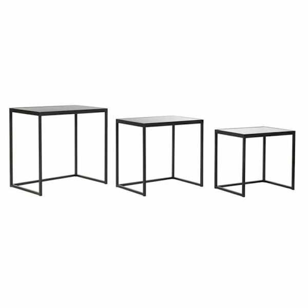 Redeborde af sort metal i glas (58 x 36,5 x 53,5 cm) - 3 stk.