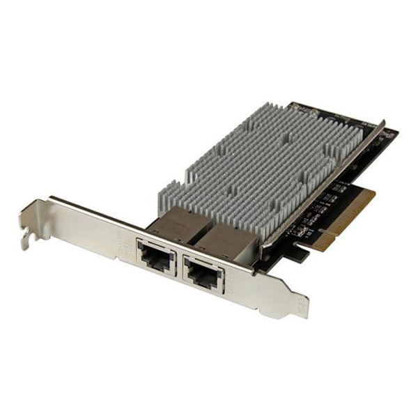 PCI Express nätverkskort - STARTECH - X540 - 2 portar 10GBase-T - Ethernet-kabel - Dubbelprofil Svart, Rostfritt stål