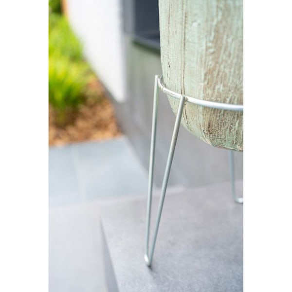 Urtepottestøtte - SATURNIA - 16 cm - Forzinket stål - Rund