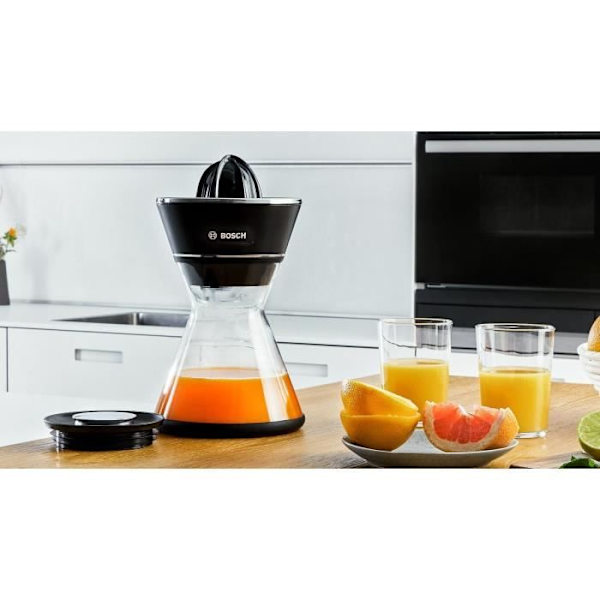 Citruspuristin - BOSCH - MCP72GPB VitaStyle Citro - Musta / harjattu ruostumaton teräs - 40 W - LED - lasiastia 1 L - universaali kartio Svart och borstad rostfritt stål