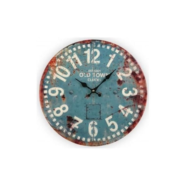 Retro blå väggklocka d.40cm