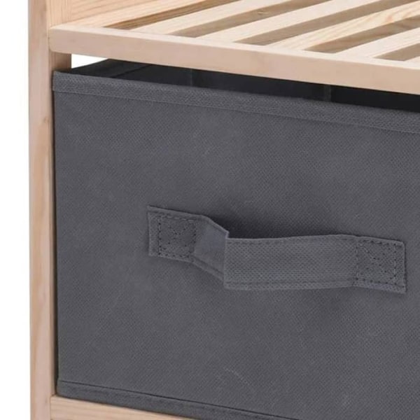 Opbevaringsskab H&S Collection med 3 opbevaringskasser - Mørk grå - Klassisk - Tidløst