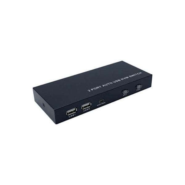 AISENS KVM-SWITCH USB HDMI 4K60HZ 1U-2PC MED STRØMFORSYNING SORTE Sort