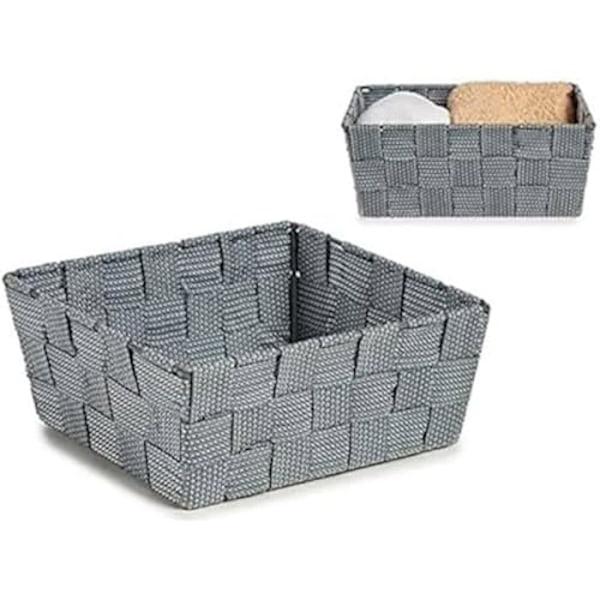 Vävnadskorg - BIGBUY HOME - 18 x 8 x 21 cm - Färg grå - Perfekt för hemmet Grå