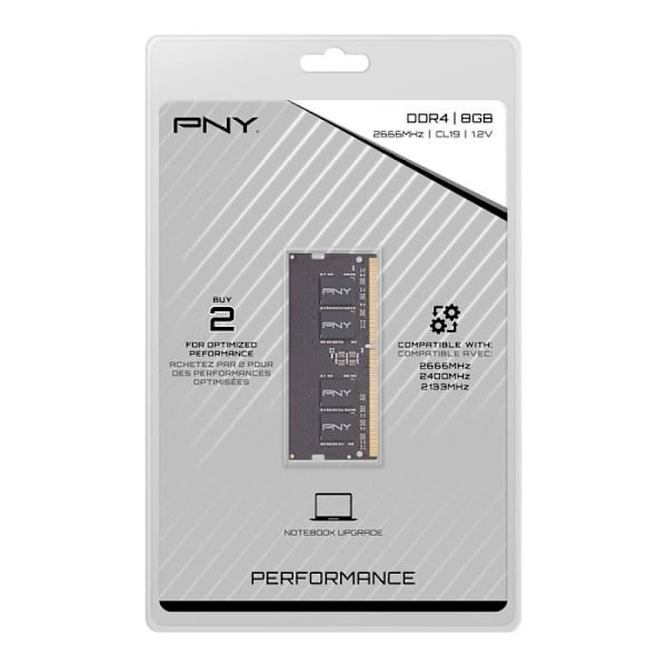 RAM-muisti - PNY - SODIMM DDR4 2666MHz 1x8GB - (MN8GSD42666)