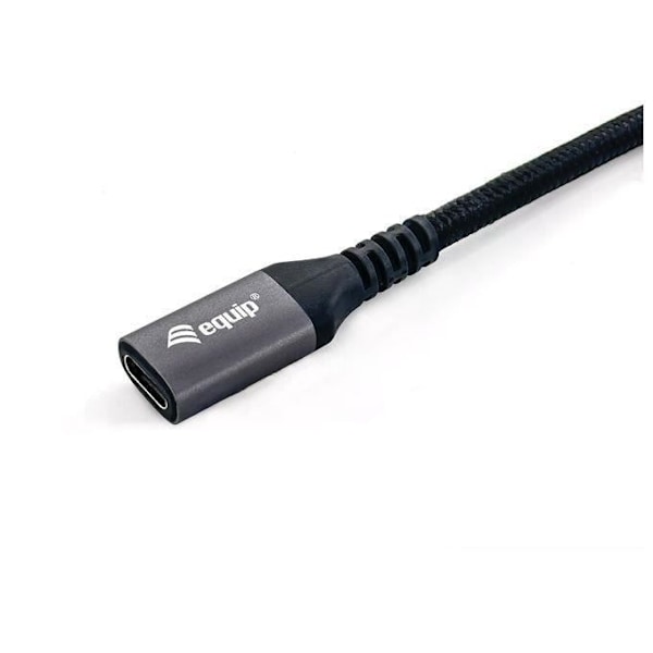Udstyr 128371 USB 3.2 Gen 2 C til C M-F forlængerkabel 1,0m 4K-60Hz 10Gbps Sort