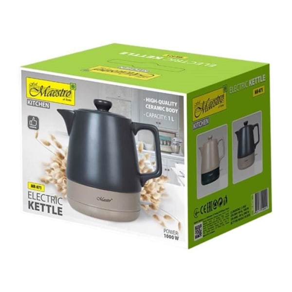 Elektrisk keramisk vattenkokare 1l Maestro MR-071 Svart 1000W svart Svart
