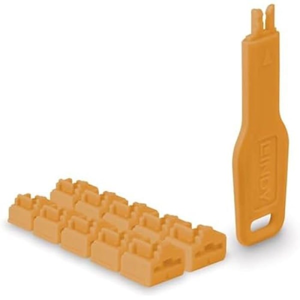 RJ45-porttien lukot - LINDY - Oranssi - 10 kappaletta - Estää luvattoman pääsyn - 2 vuoden takuu