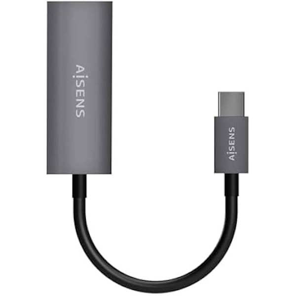 AISENS - A109-0709 - USB3.1 Gen1 USB-C til Gigabit Ethernet-konverter 10/100/1000 Mbps, Grå, 15 cm