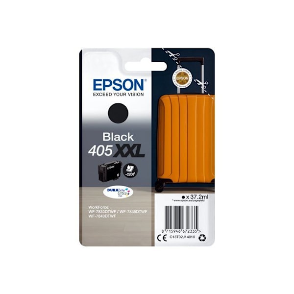 EPSON 405XXL DURABrite Ultra sort blækpatron - Pakke med 1