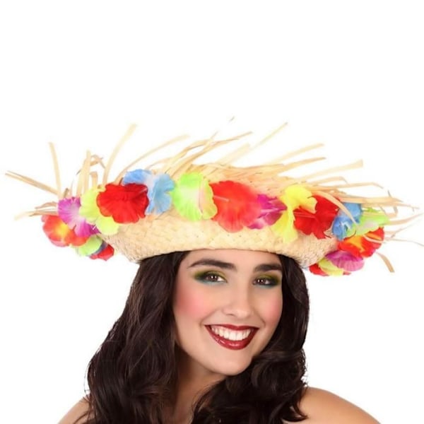 Hatt - Vuxna - Blommig halmhatt - Vit - Avslappnad - Unisex Blommor