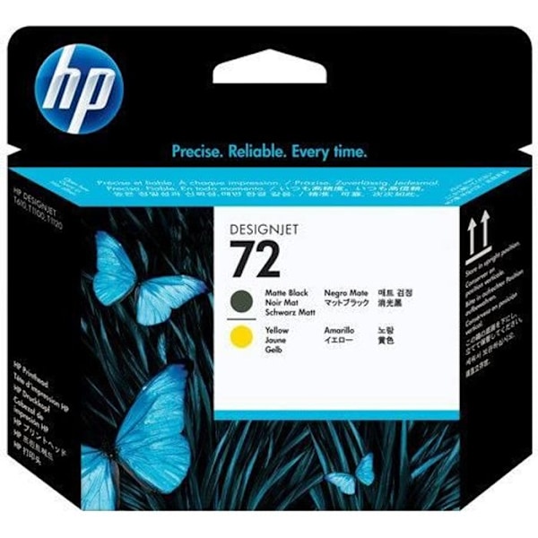 HP 72 alkuperäinen tulostuspää - Mattamusta ja keltainen - Vakiokapasiteetti