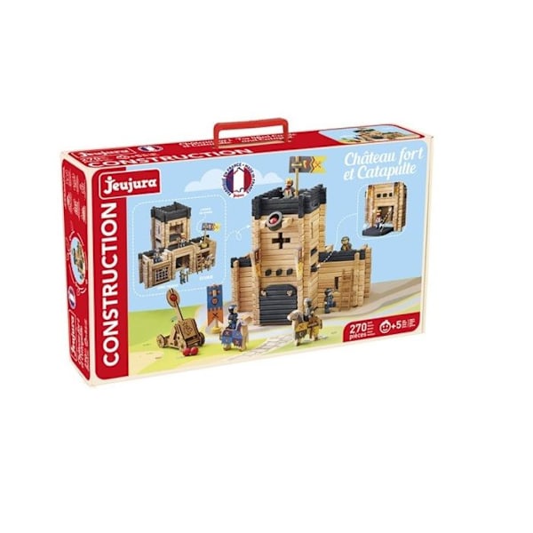 Rakennuslelu - Jeujura - 8028 - Linna - Katapultti - 270 puukappaletta Beige