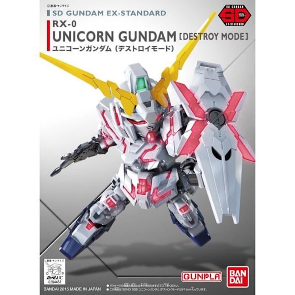 Maquette Gundam - Bandai - Unicorn Gundam Tuhoomoodi Gunpla SD EX-STD 8 cm