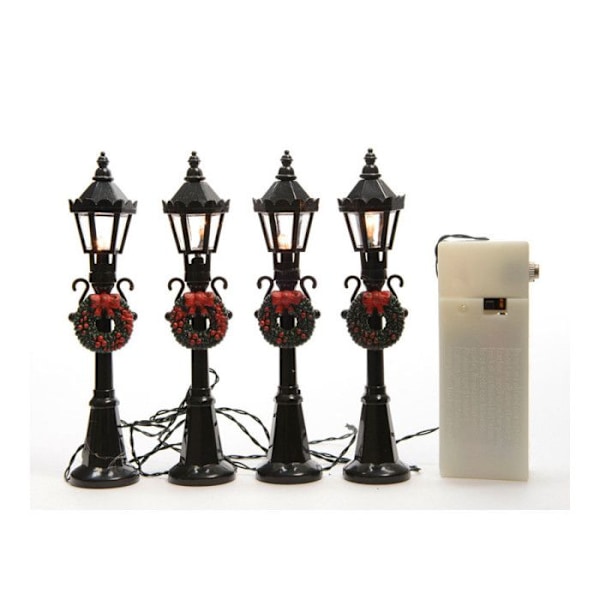 Sæt med 4 oplyste gulvlamper
