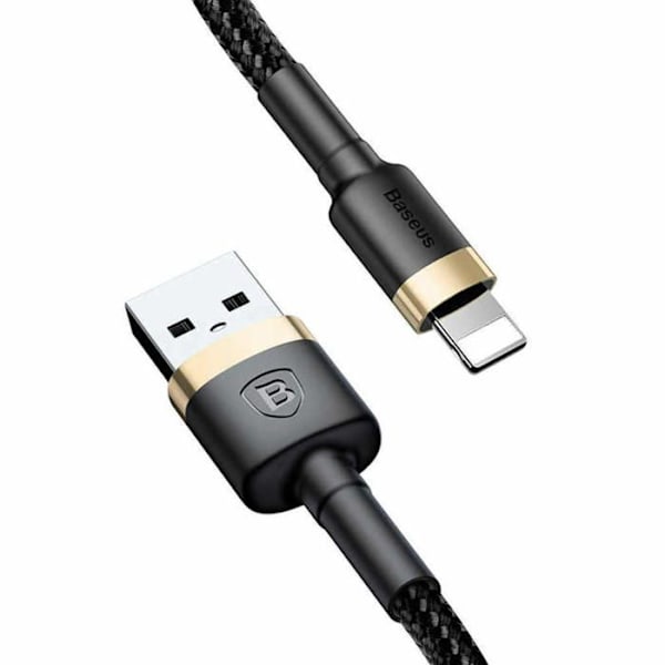 Câble 1,5A 1M USB vers Lightning Tressé Baseus Cafule, or-noir CALKLF-BV1 yhteensopiva iPhone 6 7 8 Plus XS XR 11 12 13 kanssa