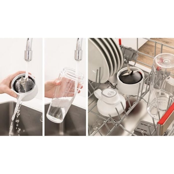 Miniblender BOSCH VitaPower Serie 2 MMB2111T - 0,8 L røreskål - 4 skarpe knive i rustfrit stål - Høj blandehastighed - Sølv vitt och grått