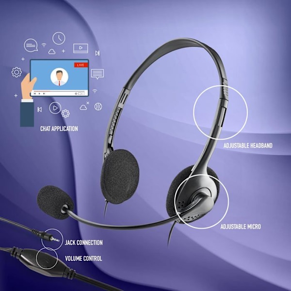 Hörlurar med mikrofon - NGS - MS103 MAX - Svart - Trådbunden - Over-ear