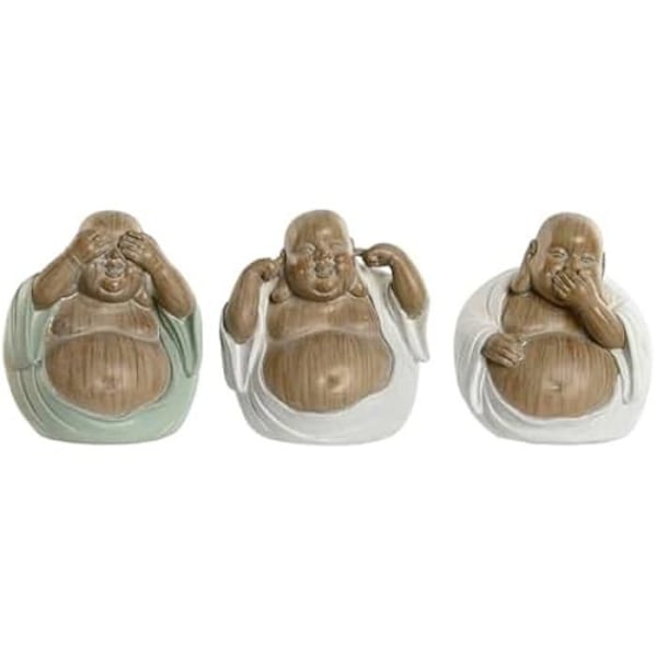 Koristehahmo - HOME ESPRIT - Itämainen Buddha - Monivärinen - 3 kpl - 10 x 9 x 10,5 cm Flerfärgad