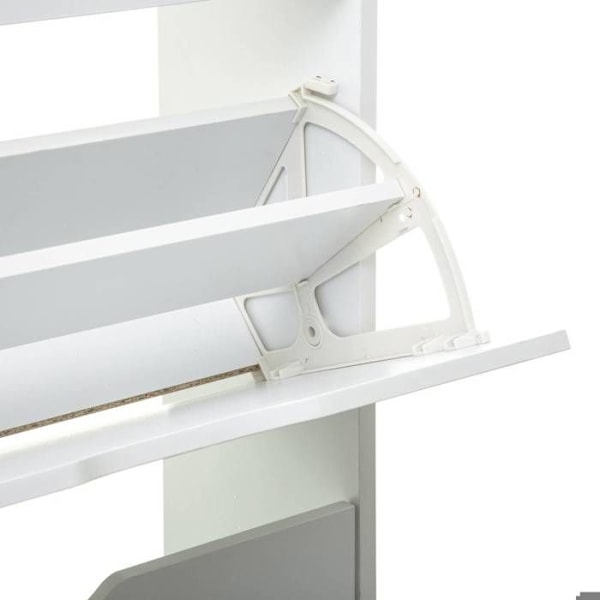 Skoskab 3 skuffer - L 60 x D 24 x H 115 cm - Hvid hvid