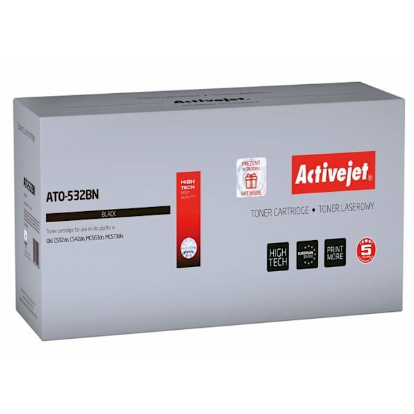 Activejet Tulostuskasetti ATO-532BN (OKI 46490404 Supreme -korvike 1500 sivua musta)