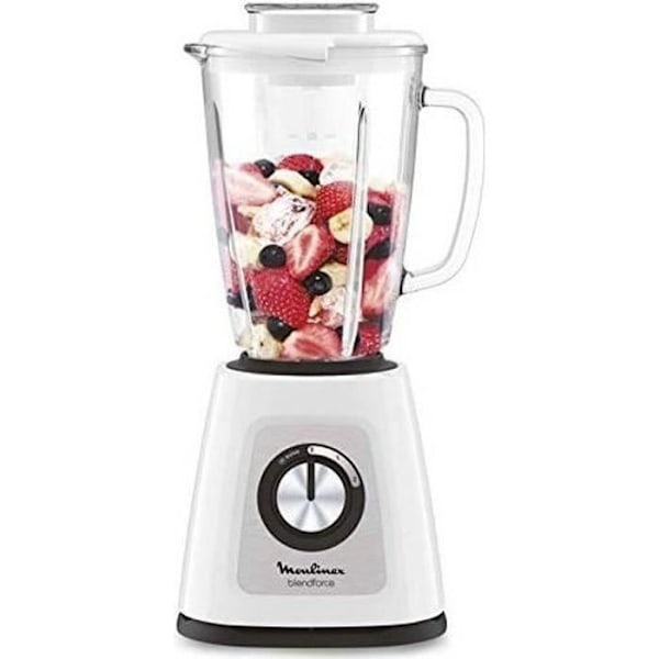 Blender - MOULINEX - BlenderForce Glas - 1,75 L - 800W - Vit - LM430110