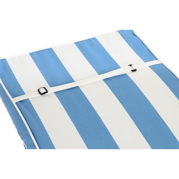 Stolsdyna - DKD Home Decor - Randig - Vattentålig - Polyester - Rektangulär vit/himmelblå