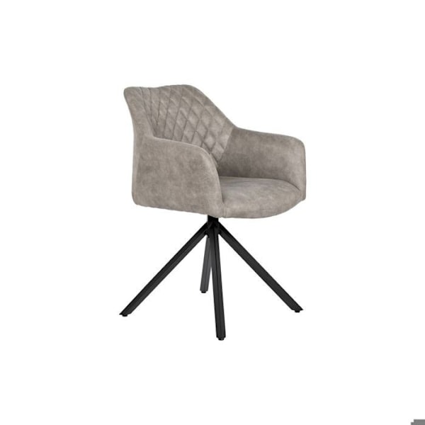 Mikrofiber loft metal stol DKD Home Decor mörkgrå