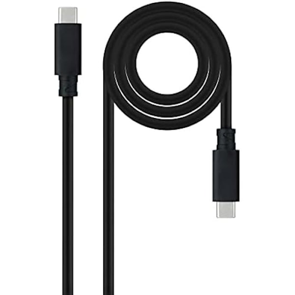 NANOCABLE 10.01.4100 USB 3.1 Gen2-kabel 10 Gbps 5A 4K/60Hz USB-C/M-USB-C/M Sort 0,5 m