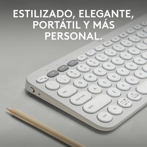 Trådlöst tangentbord - LOGITECH - K380s - QWERTY Spanska - Bluetooth - Vit
