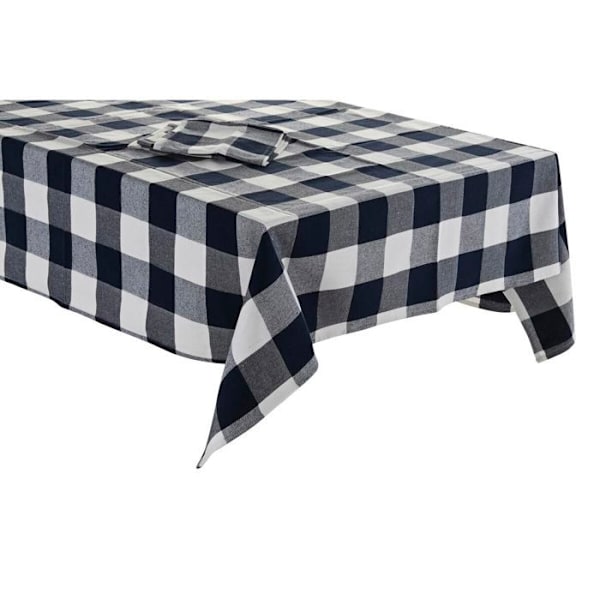 Bomuldsdug og -servietter DKD Home Decor blå vit