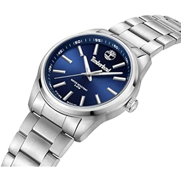 TIMBERLAND Analog kvartsklocka för män med armband i rostfritt stål - 5 ATM vattentät - TDWGG0010805 Silver