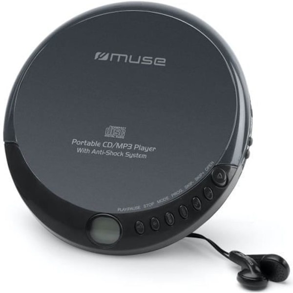 Programmerbar CD/MP3-afspiller MUSE M-900 DM med antichok-funktion og LCD-display - Sort