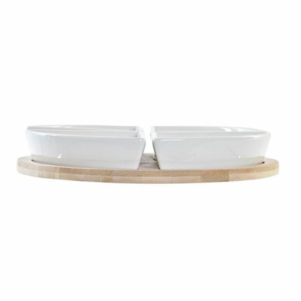 Sæt med bambus og stentøj fra tropisk DKD Home Decor vit/multifärgad/naturlig