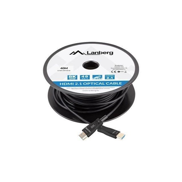 Lanberg HDMI M/M v2.1 40M 8K musta optinen OAC - 5901969437546