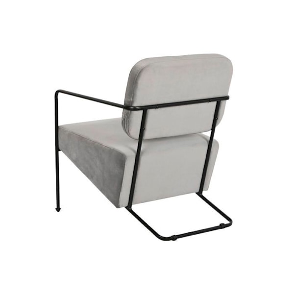 Lænestol - DKD Home Decor - Metal - Grå - 62x76x76 cm - 1 plads - Moderne design grå