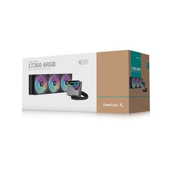 Vätskekylare - DEEPCOOL - LT360 ARGB - 12 cm - 600-2400 varv/min - Svart