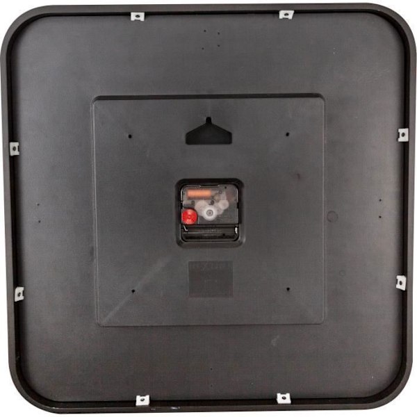 Vægur - NeXtime - Firkantet væg - 40 x 40 x 4 cm - Træ - Sort Svart