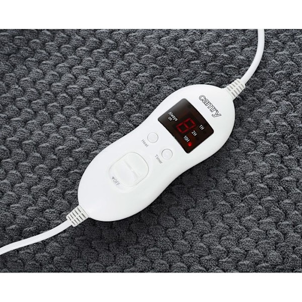 El-værme tæppe 150 x 160 cm, 8 effekttrin, timer, vaskbart Camry CR 7417 120W Grey 32489