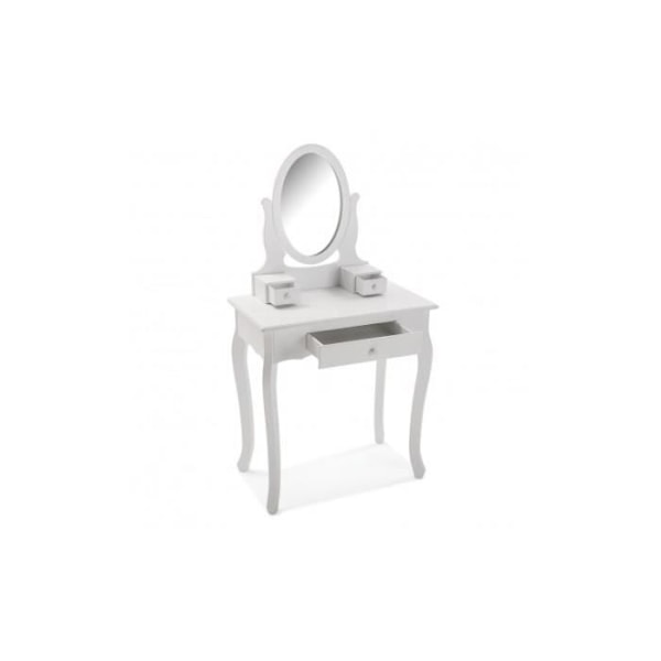 Klassisk Kate Toiletbord - VERSA - Træ og glas - Hvid - 129,5 x 40 x 70 cm Vit